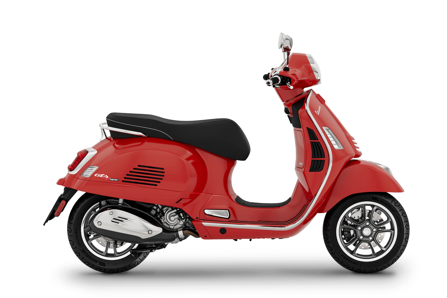 Vespa GTS Super 300 in Rosso Passione, Seitenansicht