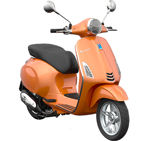Vespa Primavera in Arancio Impulsivo, Seitenansicht